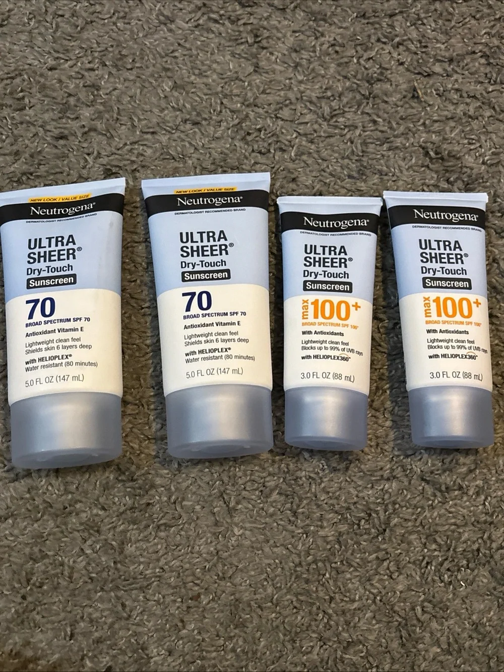 Neutrogena Ultra Sheer Dry-Touch Sunscreen Tubes in White and Black Accents